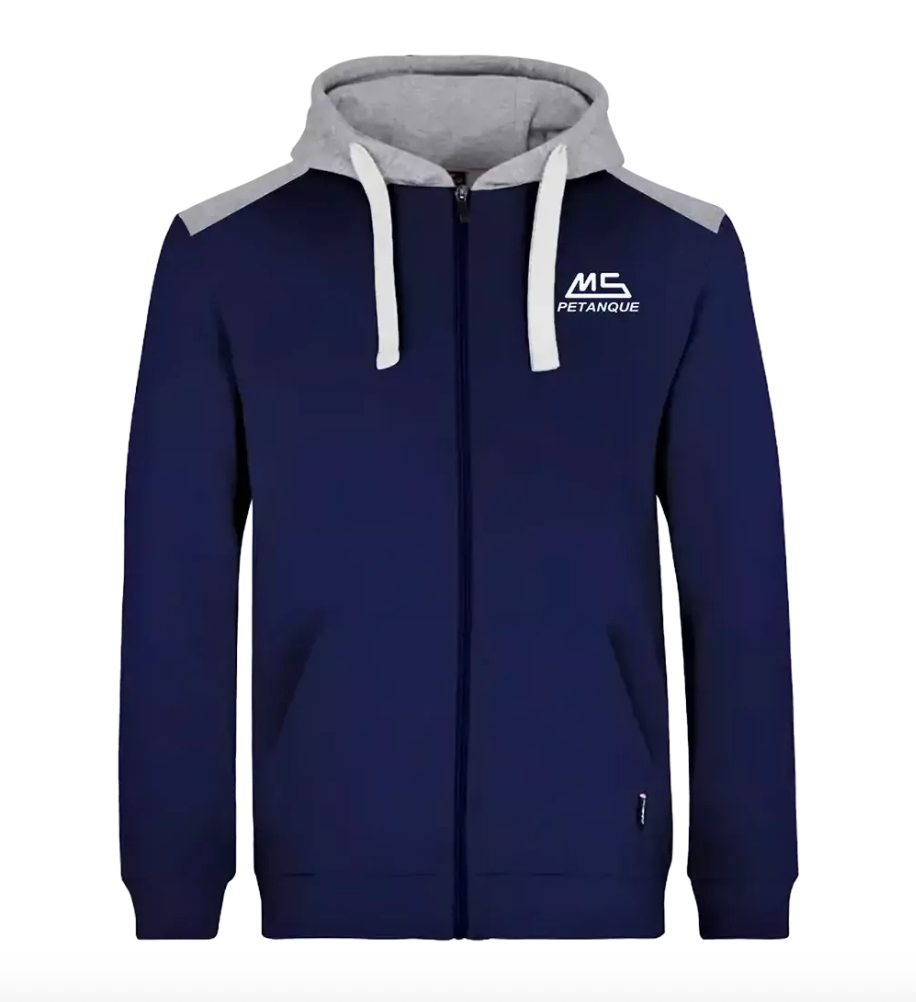 Veste de Survêtement à Capuche MS Pétanque Bleu Marine