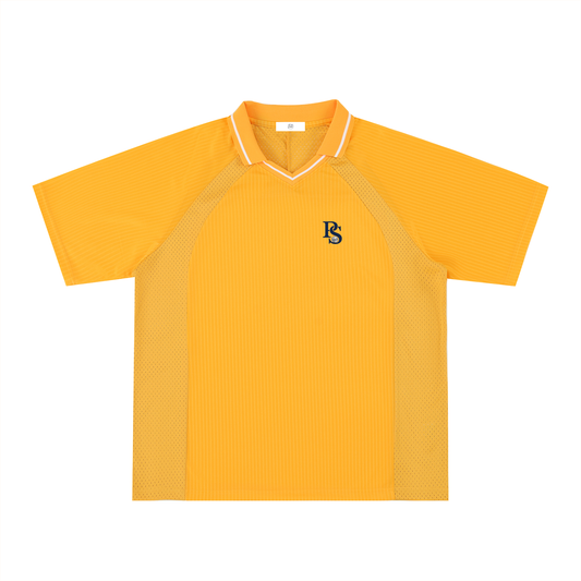 Maillot Rayé Col V Oversize — Jaune