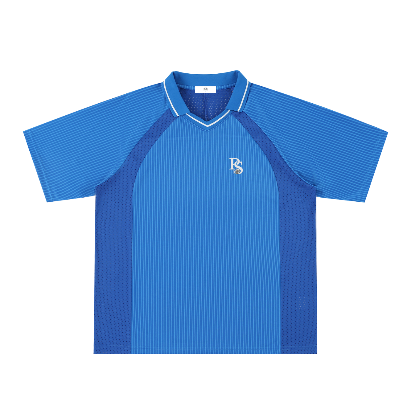 Maillot Rayé Col V Oversize — Bleu