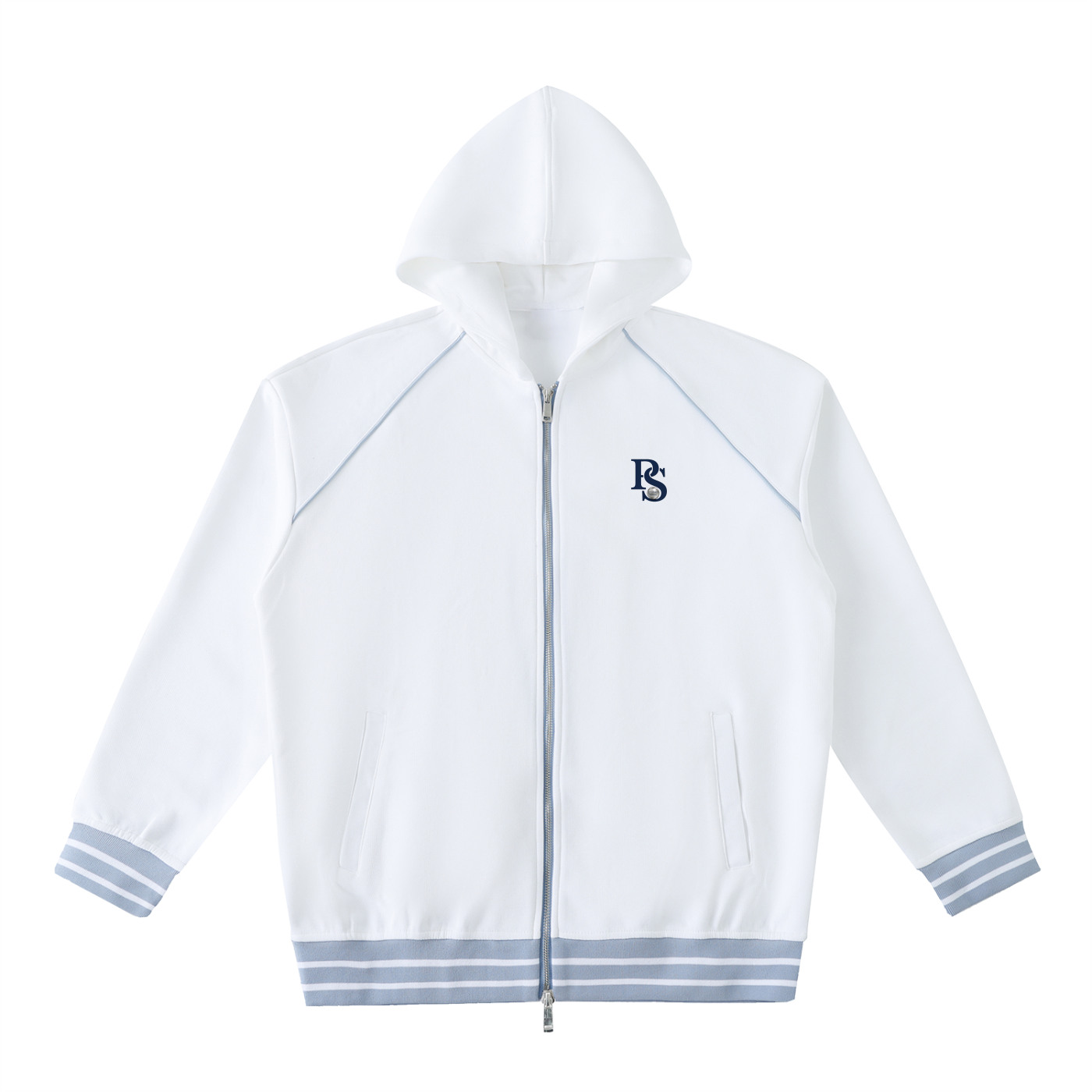 Sweat à Capuche Zippé à Bandes Contrastées