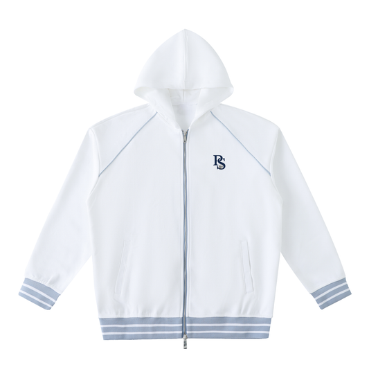 Sweat à Capuche Zippé à Bandes Contrastées