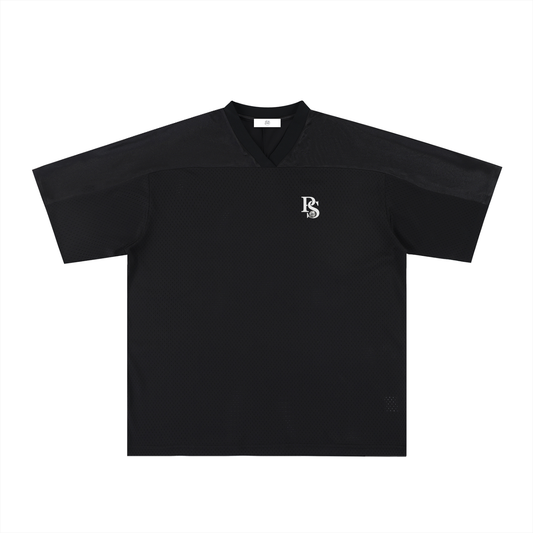 Maillot Mesh Oversize Noir — Pétanque Sportif