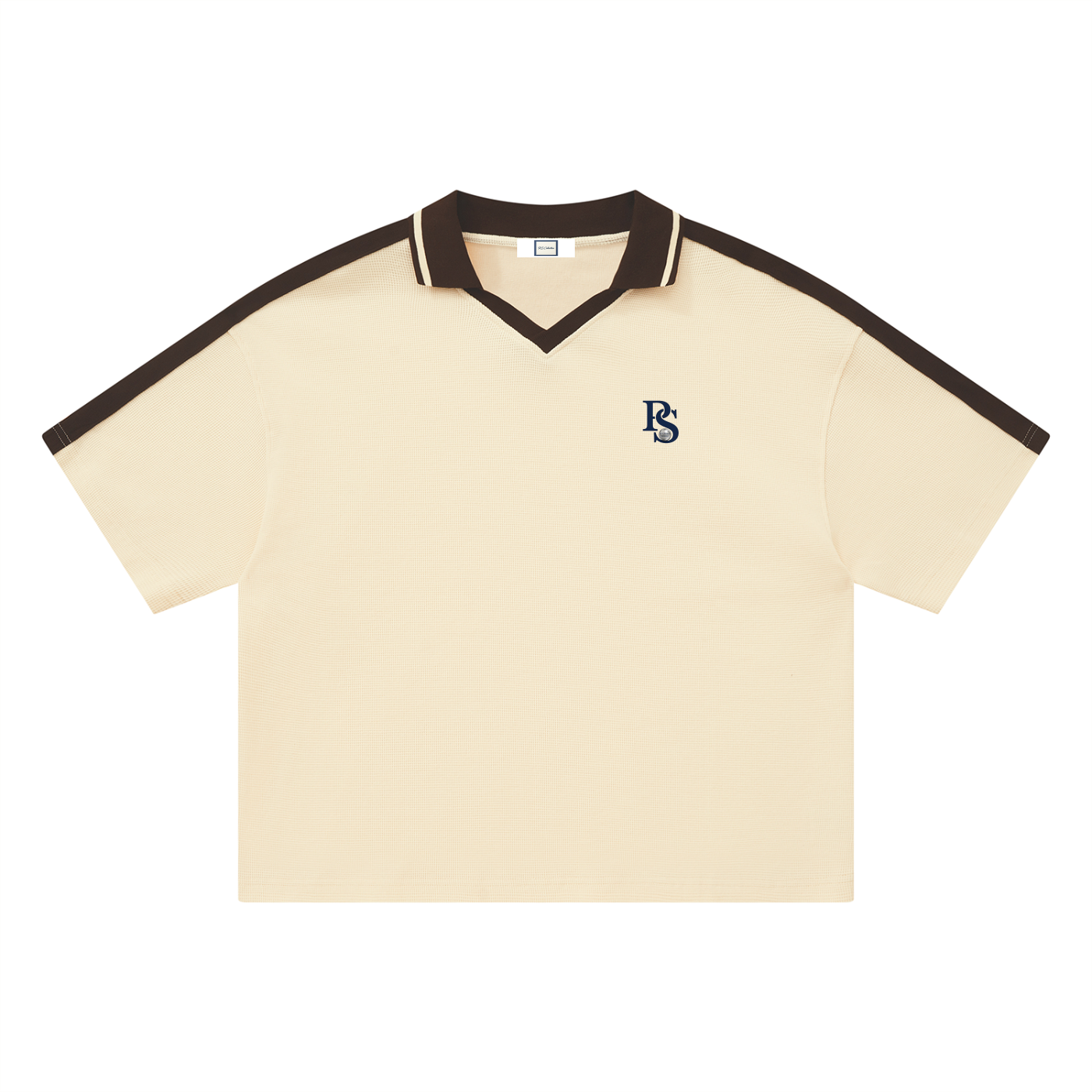 Polo Color Block Unisexe Sky Blue & Apricot — Pétanque Sportif