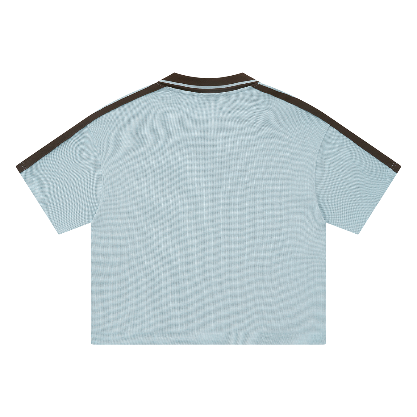 Polo Color Block Unisexe Sky Blue & Apricot — Pétanque Sportif