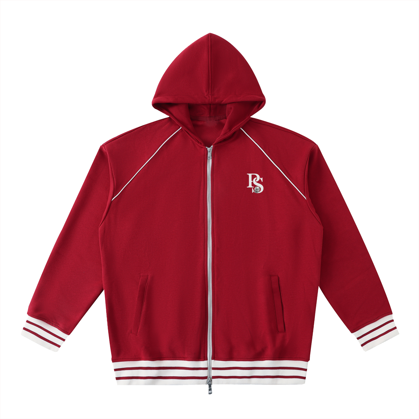 Sweat à Capuche Zippé à Bandes Contrastées