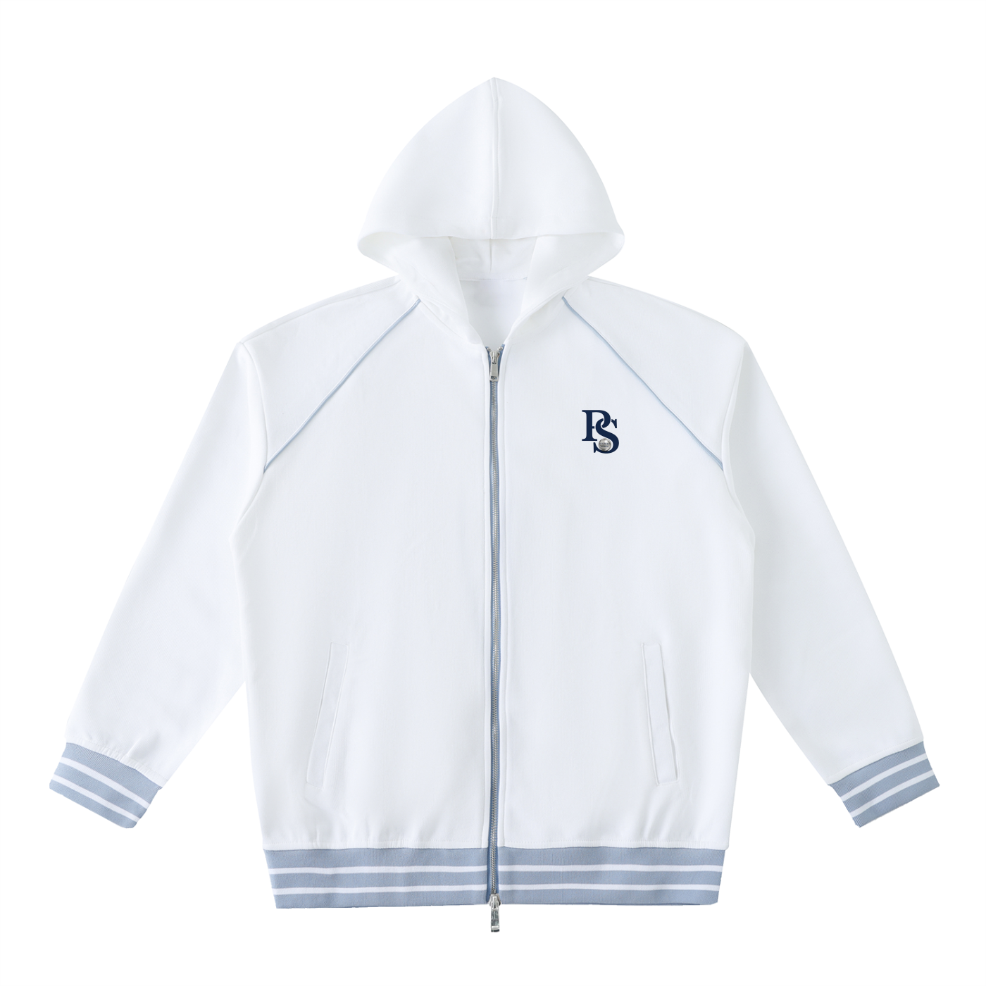 Sweat à Capuche Zippé à Bandes Contrastées