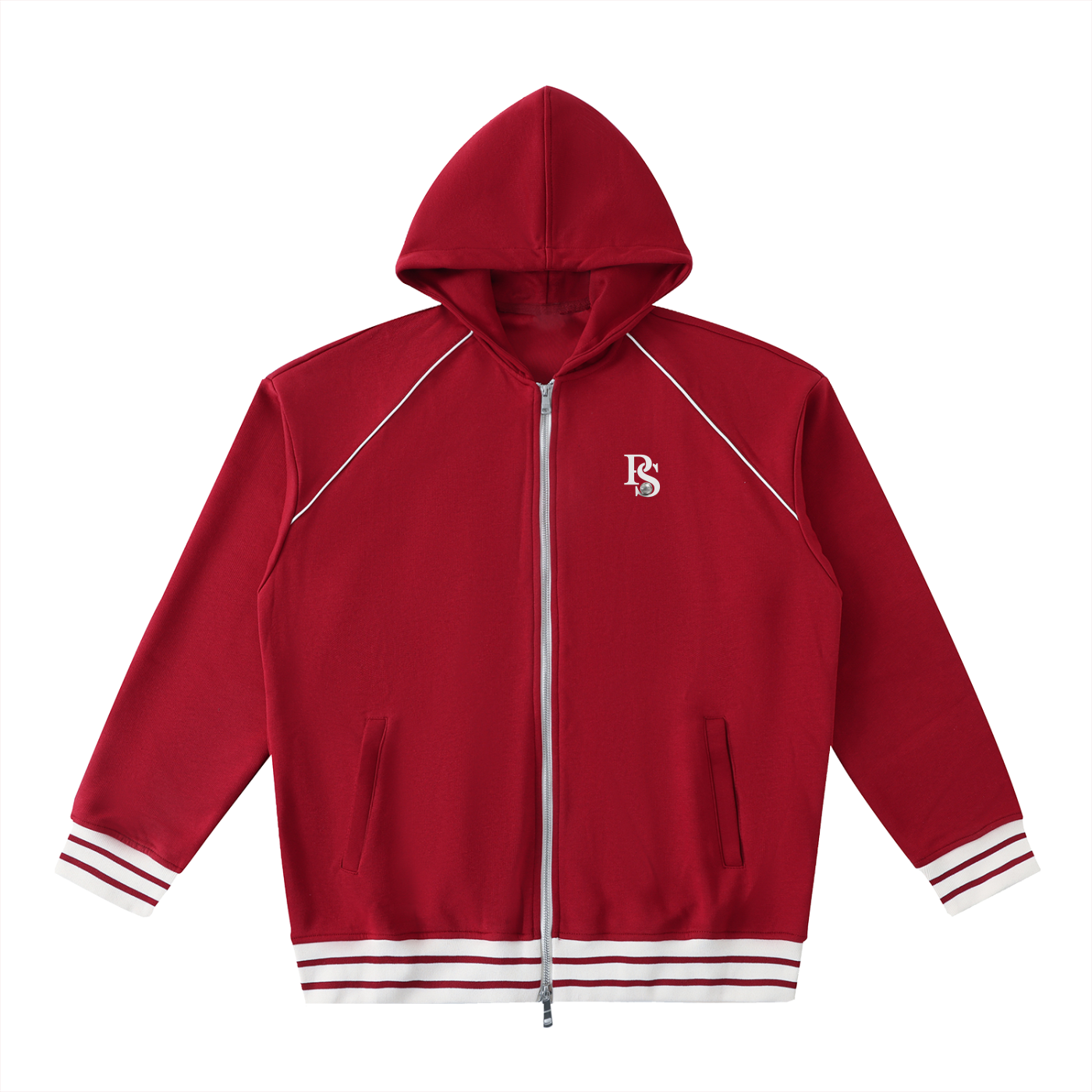 Sweat à Capuche Zippé à Bandes Contrastées