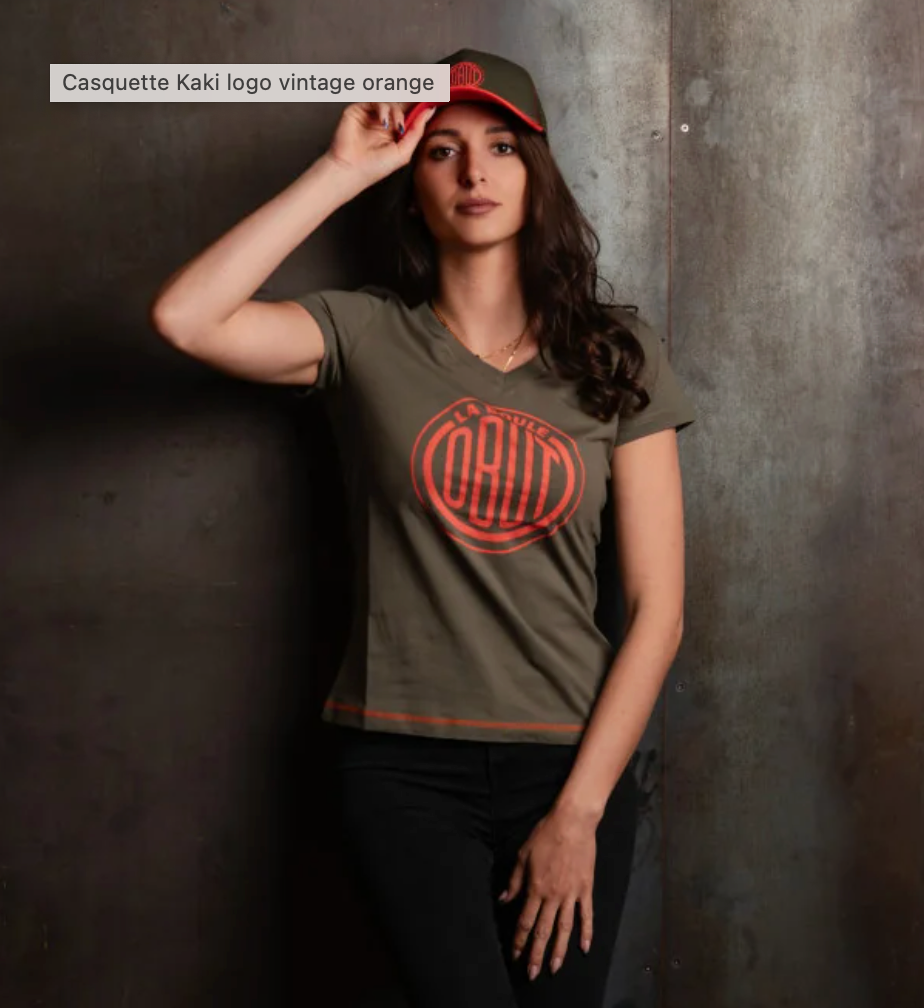 Casquette Obut Kaki Logo Vintage Orange
