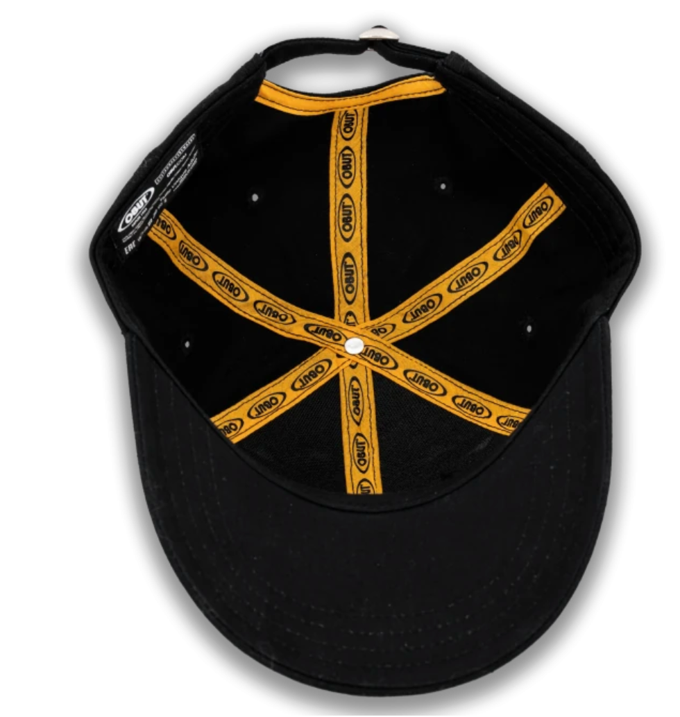 Casquette Obut Noire Logo Vintage Moutarde