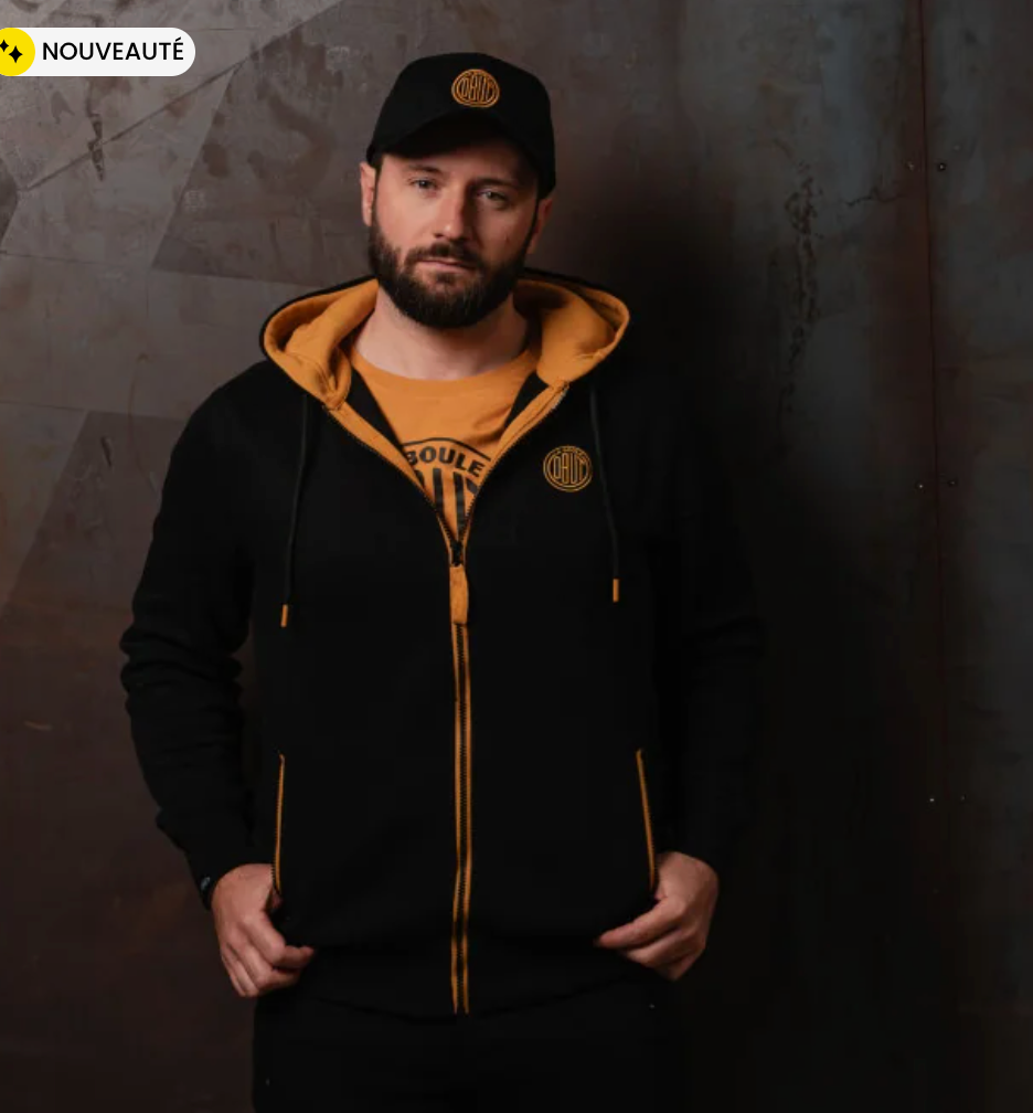 Gilet Capuche Homme Obut La Boule Noir/Or