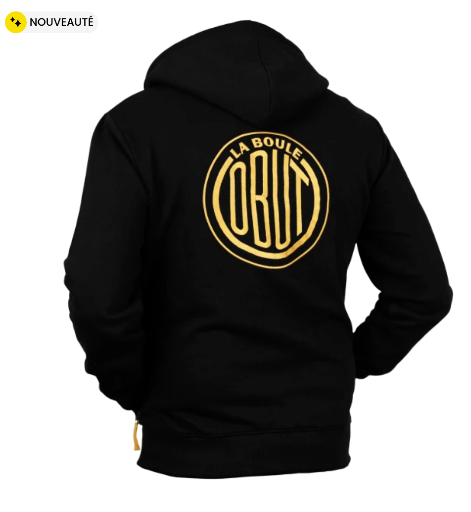 Gilet Capuche Homme Obut La Boule Noir/Or