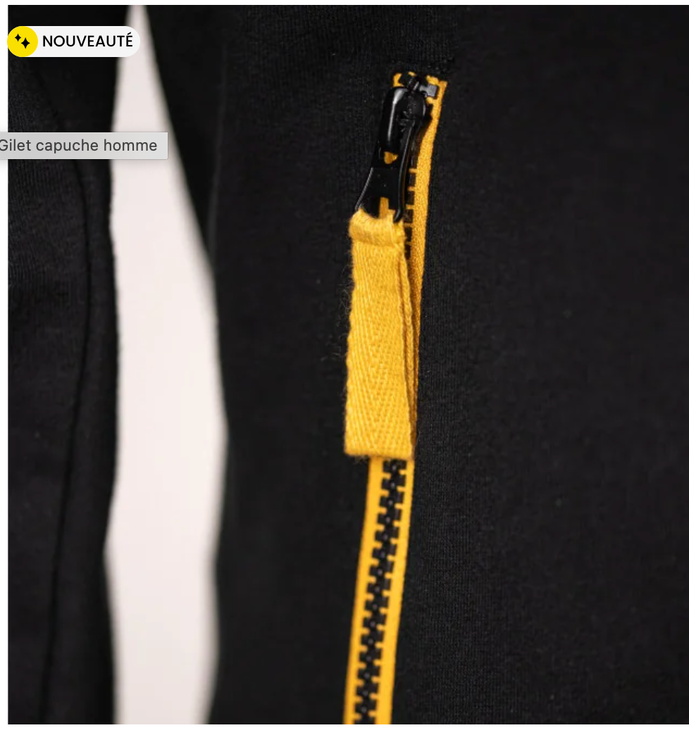 Gilet Capuche Homme Obut La Boule Noir/Or