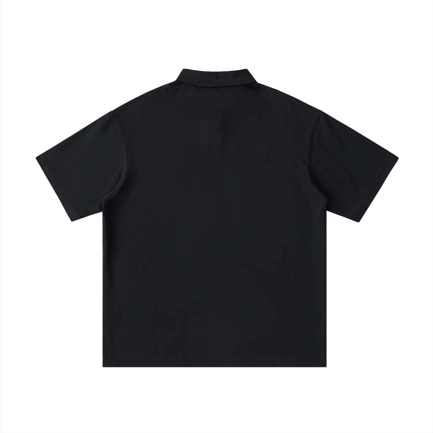 Polo Coton Manches Courtes Ample — Noir