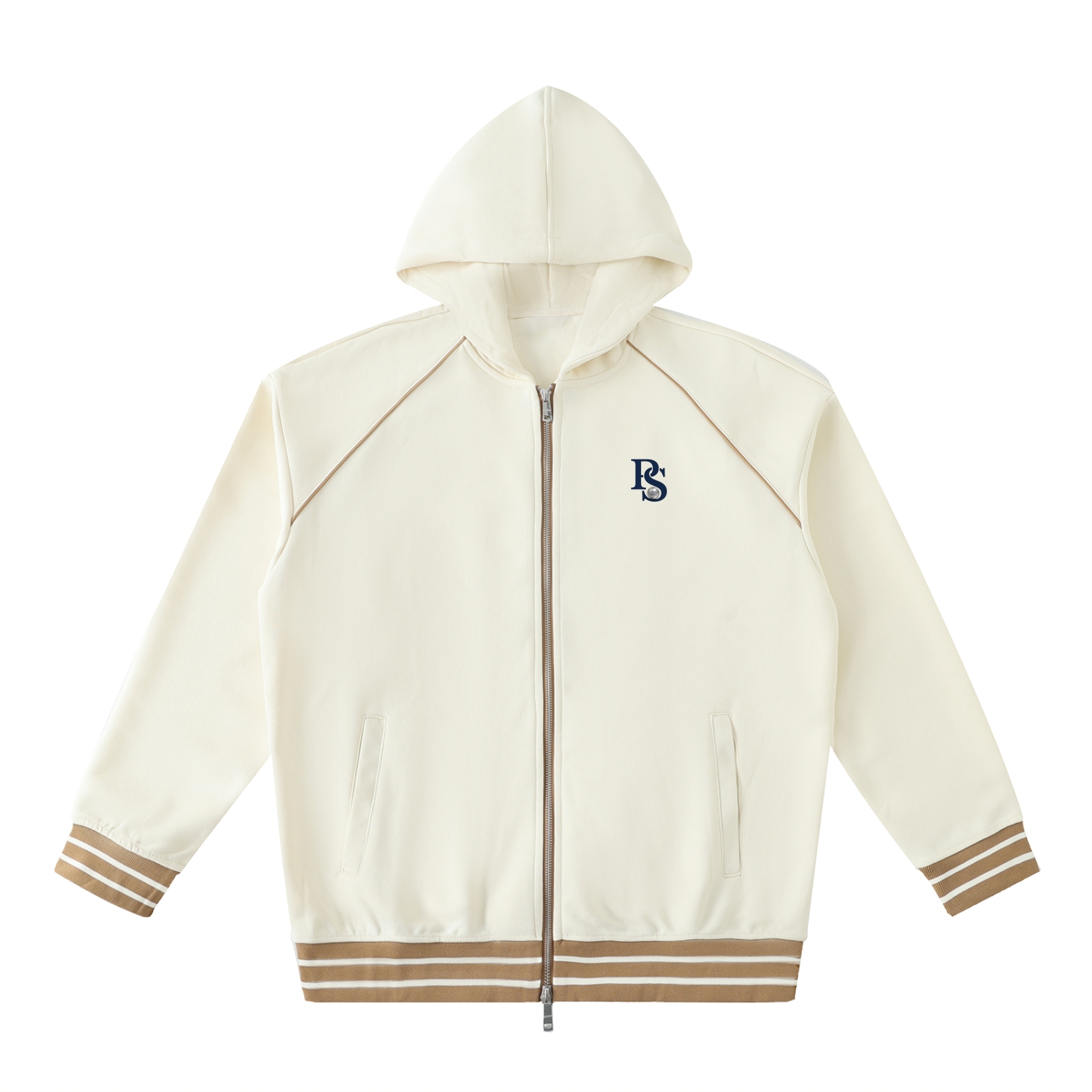 Sweat à Capuche Zippé à Bandes Contrastées