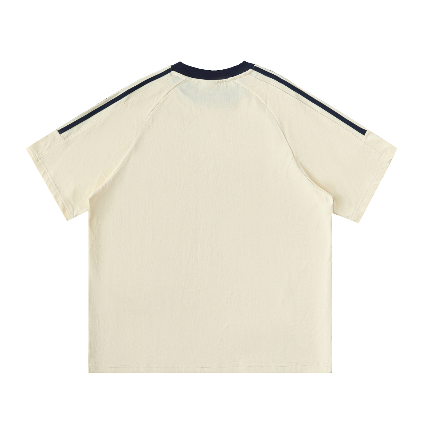 T-shirt Coton Col Rond Bandes Contrastées — Pétanque Sportif