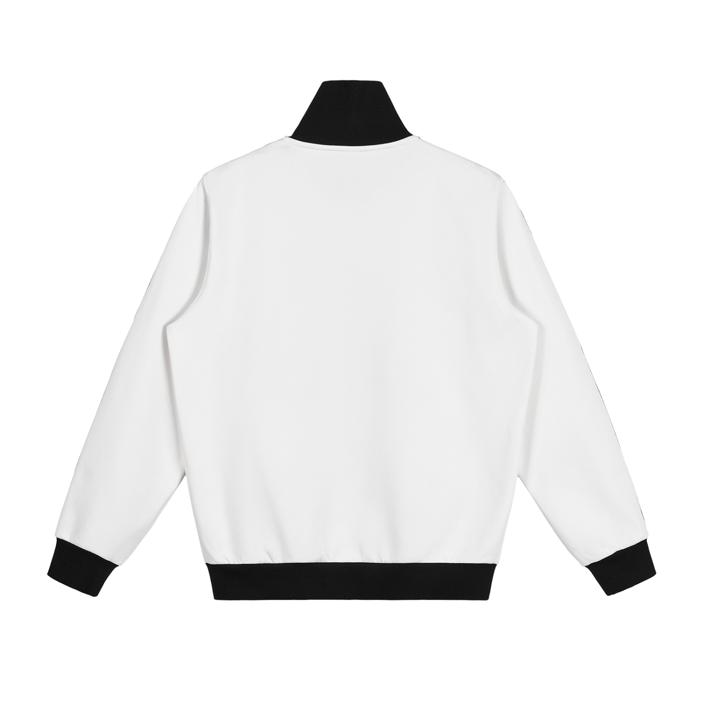 Veste de Survêtement Molletonnée à Bandes Latérales Contrastées — Blanc