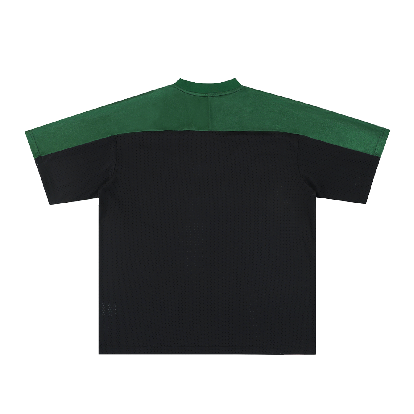 Maillot Oversize Col V Mesh — Vert Sapin & Noir