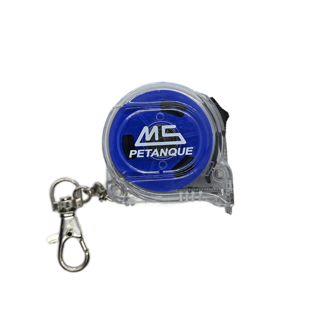 Mètre de poche MS Pétanque bleu avec mousqueton