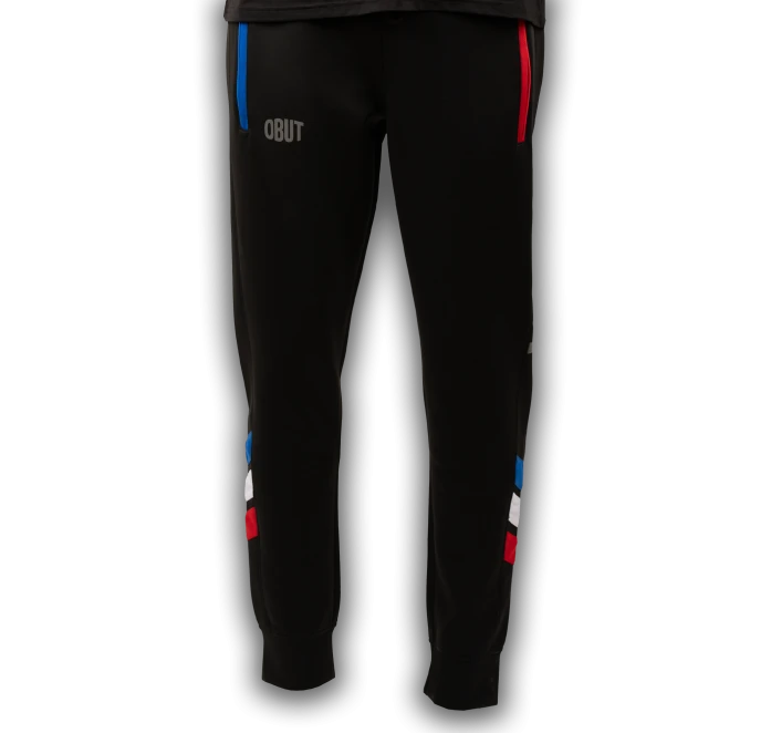 Pantalon survêtement OBUT noir tricolore – vue face