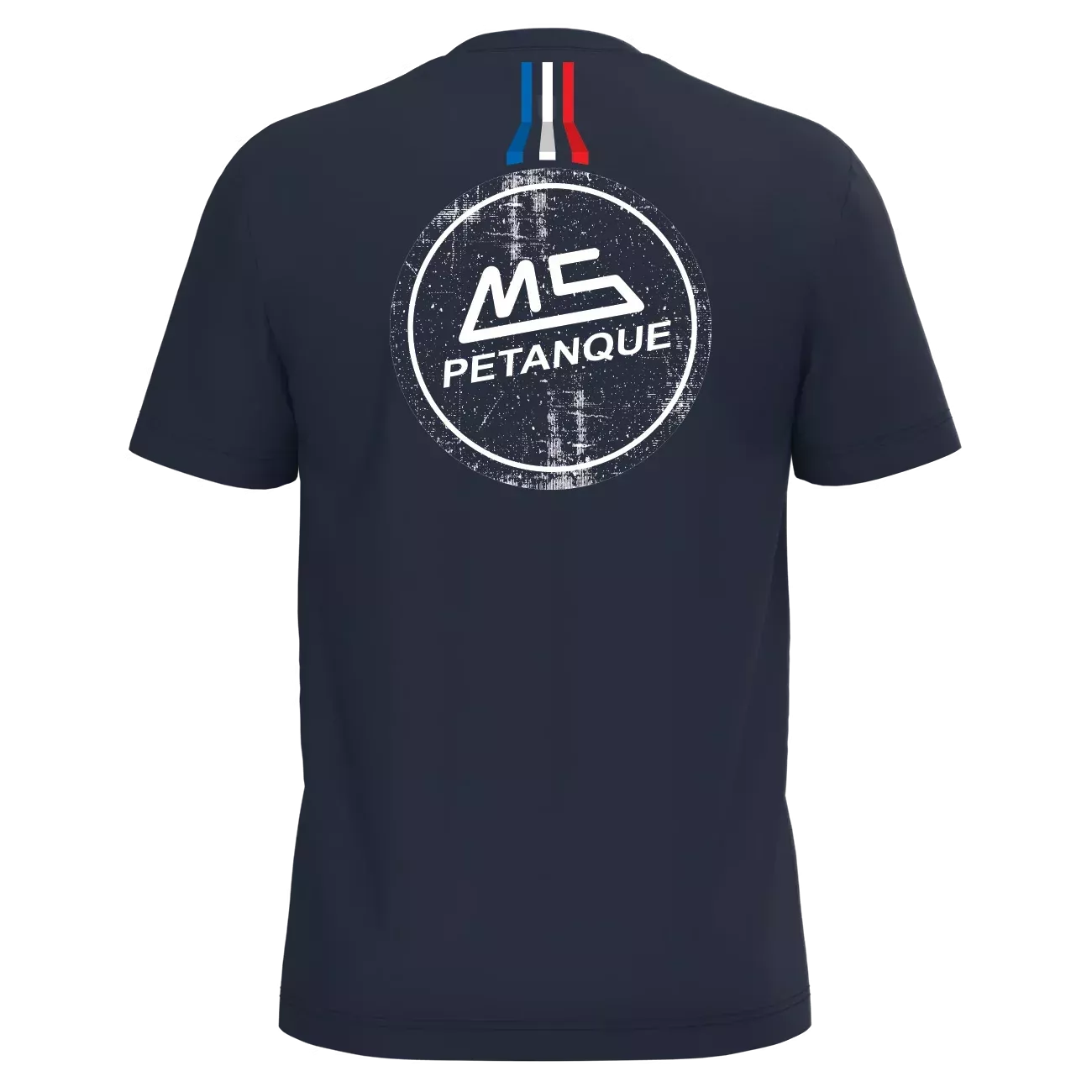 T-shirt MS Pétanque Col V Bleu Marine